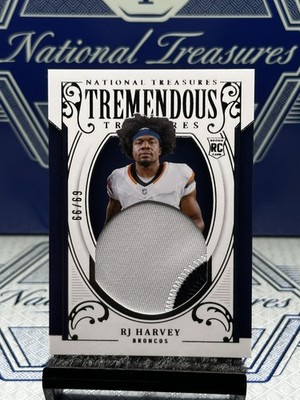 2025 National Treasures RJ Harvey Tremendous Treasures Patch RC,SSP/99 Broncos