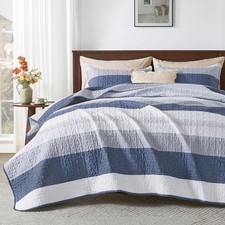 California King Quilt Set - California King 112"x104" 18 - Mineral Blue