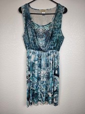 Vintage Y2K 90s Davina Sleeveless Blue Dress Medium
