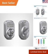 Plymouth Keyless Entry Electronic Keypad Deadbolt Lock - Satin Chrome Finish