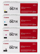 Canon 067H 067 H Toner Cartridges 4 Pack Black Cyan Magenta Yellow Genuine OEM