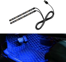 24LED RGB Car Interior Strip Light, 12V USB Under Dash Neon Ambient Lamp Blue