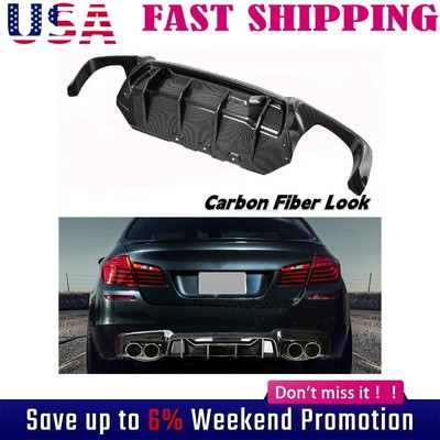 Rear Diffuser Lip Fits BMW F10 M5 2012-2016 Quad Exhaust Tip Carbon Fiber Hqbtmu