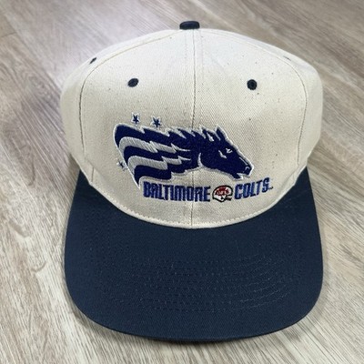 VTG Baltimore Colts Snapback Hat NFL CFL Football KC Beige Blue Cap