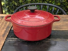 Chasseur Invicta 20 Cast Iron Casserole Pot Dish 20cm Deep Red Enamel Never Used