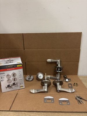 Defiant Naples Keyed Entry Satin Nickel Finish Deadbolt + Lever  (MISSING PARTS)