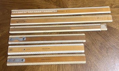 VTG Lot of 6 Engineer and Architectural Scale Rulers General Electric Co.