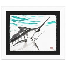 Wyland- Original Sumi Ink Painting "Marlin"
