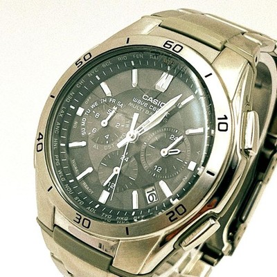 CASIO WVQ-M410 Radio Solar Analog Watch Stainless Steel