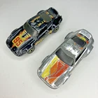 2 Vintage Hot Wheels Blackwall Porsche P-911 1974 Hong Kong Chrome & Black