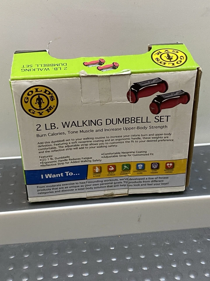 Par de mancuernas y mancuernas aeróbicas Golds para caminar de gimnasio de 2 lb ROSA Foto 3 de 4