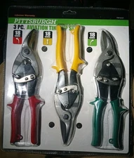 Pittsburgh Aviation Tin Snip Set 3 Pc Left Right Straight
