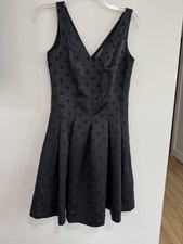 Lauren Ralph Lauren Black Polka Dot Sleeveless V-Neck Fit & Flare Knee Dress 4