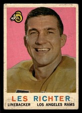 1959 Topps #84 Les Richter (HOF) - Los Angeles Rams (Low Grade)