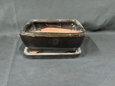 6'' Ceramic Bonsai Succulent Planter Pot Onyx