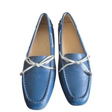 Geox Lace-up Loafers Womens Blue Leather Size...