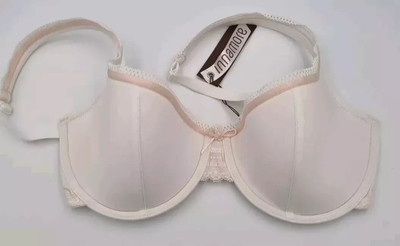 INNAMORE Full Cup White & Pink Italian Underwired Bra Comfortable Underwear 36D