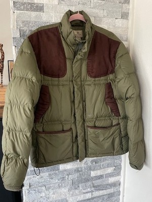 Men's BERETTA Down Feather Quilted Shooting Jacket-Hunting Pockets-Green-Medium