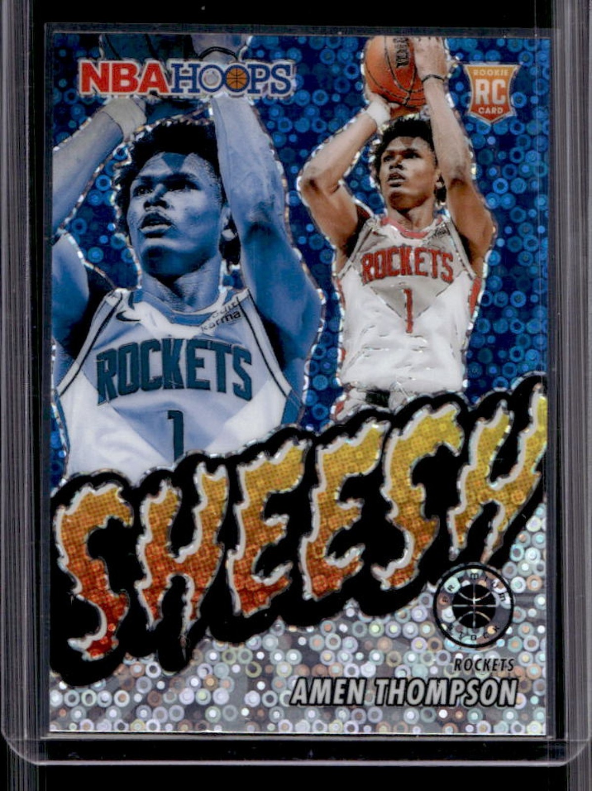 2023-24 Panini Hoops Premium Stock Amen Thompson Sheesh RC Disco Prizm Rookie #4