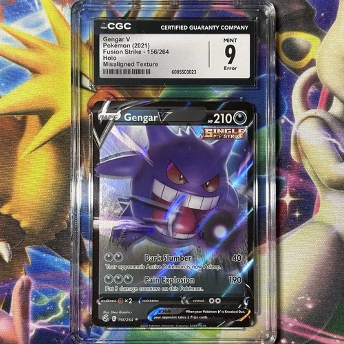 CGC 9 MINT - Misaligned Texture - Error - Gengar V - 156/264 - Fusion Strike