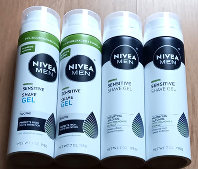 Nivea Men Sensitive Skin Shave Gel 7 oz Lot of 4 Chamomile Extract Alcohol Free