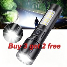 Super Bright 90,000LM LED Tactical Flashlight 6 Modes Zoomable Torch Searchlight
