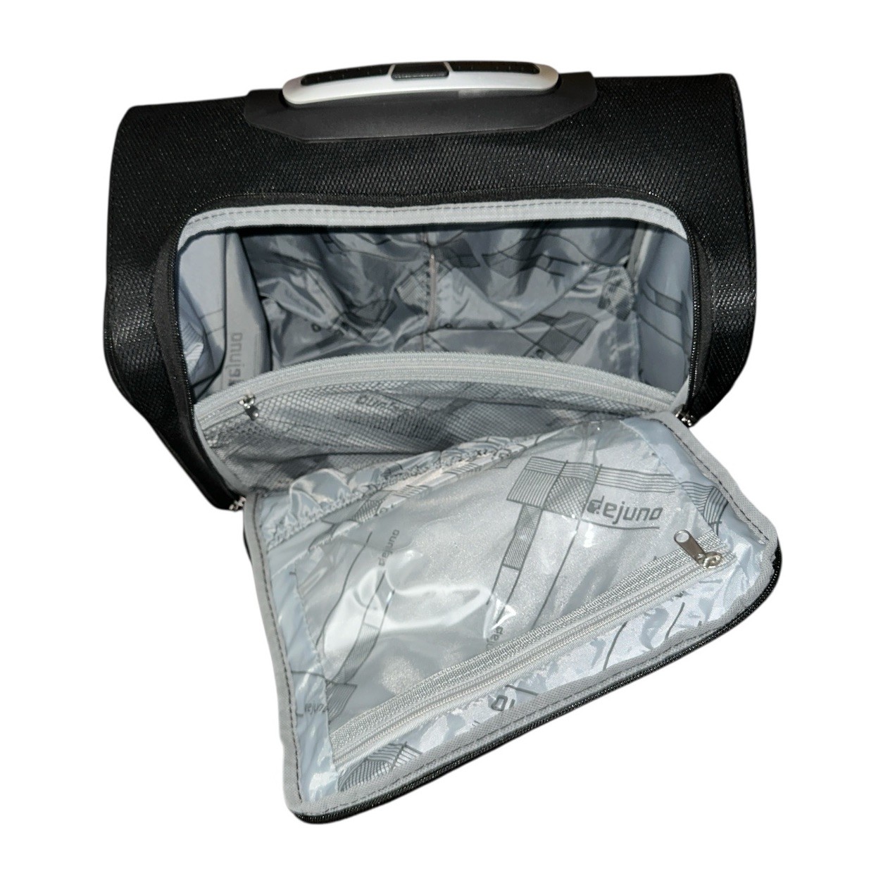 Dejuno Lightweight Rolling Carry-On Bag PRT15SB Black 2-Wheel Spinner 15"