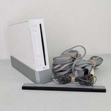 Nintendo Wii Console RVL-001 With Power Cord, Av Cables, Sensor Bar White Tested