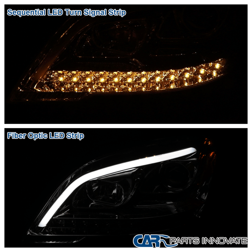 Fits 2009-2011 Benz W164 ML350 Projector Headlights LED Sequential Signal Black - Picture 8 of 14