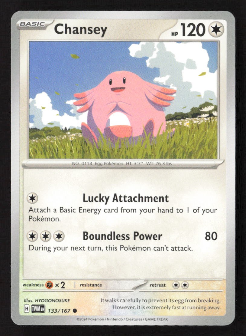 Chansey Common TWM 133/167 NM Pokemon TCG