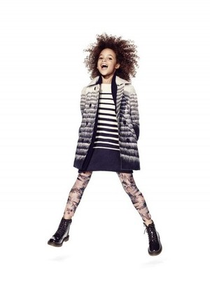 Jean Paul Gaultier × Lindex Striped knitted dress with embroidery for ages 4 6