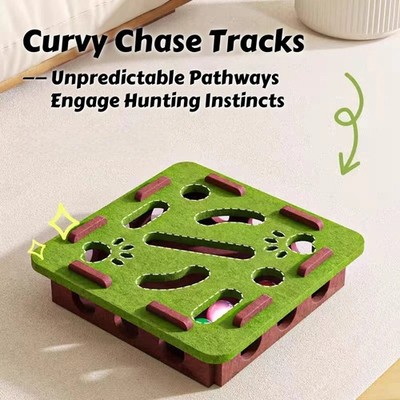 Katzen Puzzlebox mit rollenden Bällen interaktives Spielzeug Filz
