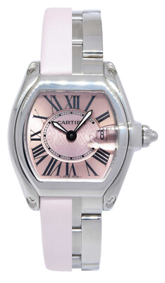 Cartier Roadster Steel Pink Ribbon Breast Cancer Awareness Watch