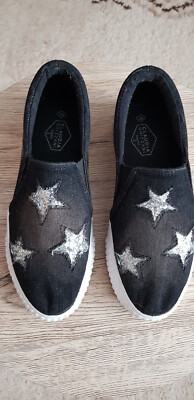 Claudia Ghizzani Damen Schuhe Sneakers Glitzer schwarz/silber Gr 36 