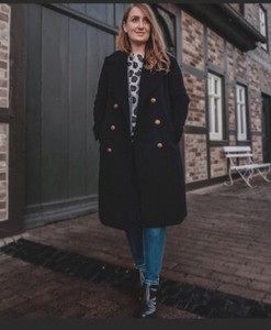 buttoned double breasted coat zara