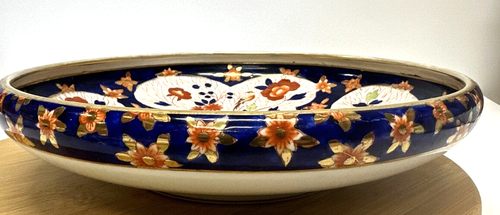 "Antiguo frutero Noritake dorado floral patrón de pájaro 1905-1939 diámetro 11""" - Imagen 3 de 10