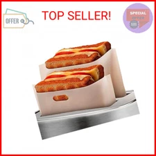 12Pcs Non-Stick Toaster Bags Reusable – 6.7"x7.5" Grilled Cheese Bags, Heat-Resi