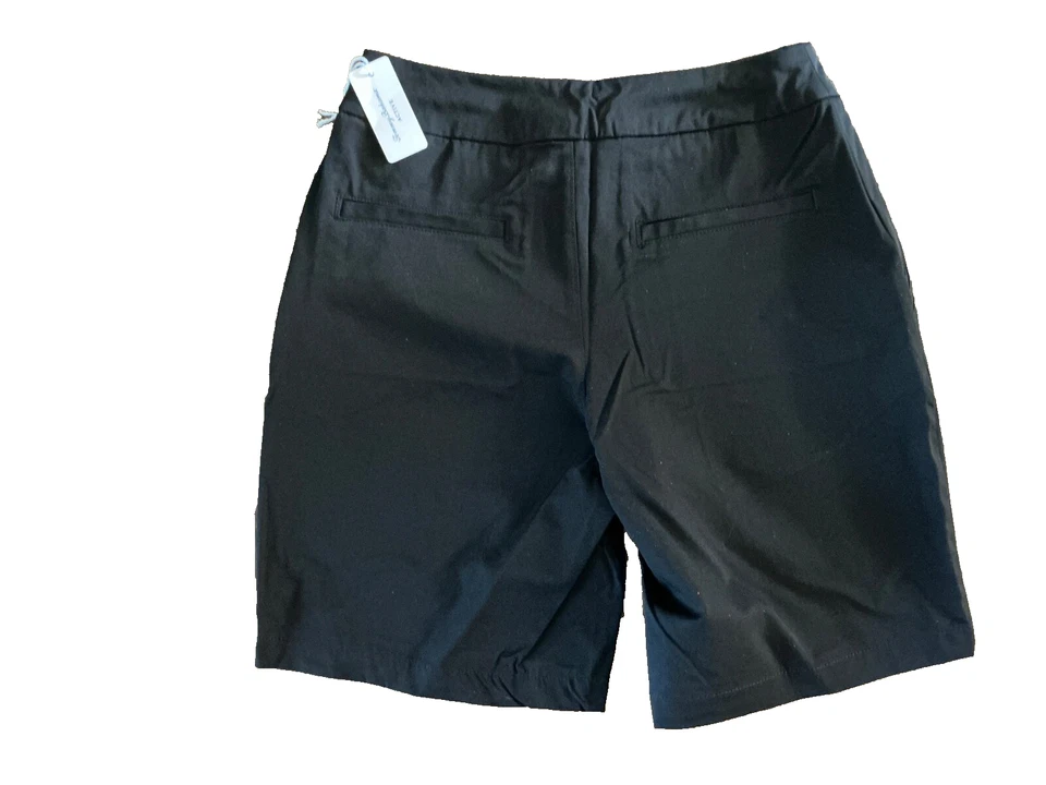 TOMMY BAHAMA Black Stretch Zip Pockets Bermuda GOLF SHORTS Womens Size SMALL NEW - Image 3 of 3