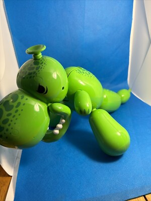 Squeakee The Balloon interactive Green. Dinosaur Makes Sounds, stomps, 18 