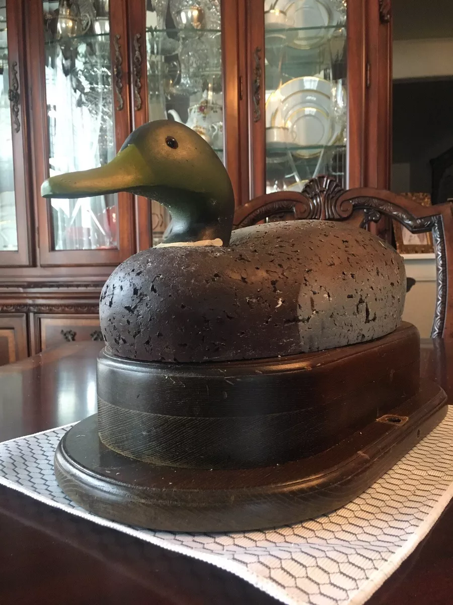 Vintage Life Size Wooden duck Hand Painted Used To Be The Base Of Table Lamp 16