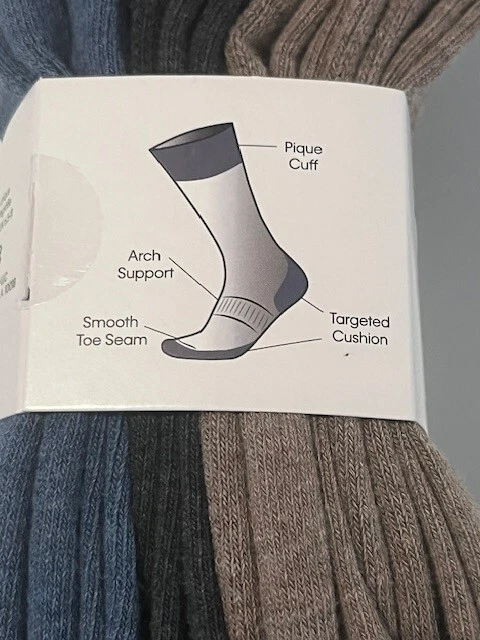 Paquete de 4 calcetines Calvin Klein Hybrid CushionDress para hombre talla única marrón azul gris Foto 4 de 4