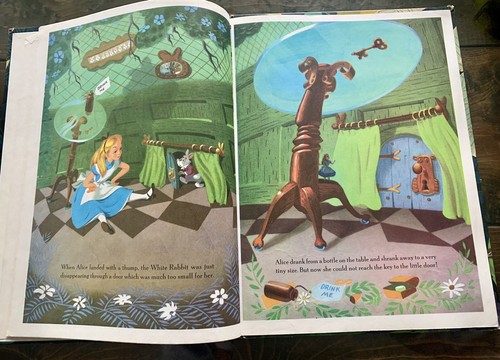 VINTAGE 1978 Walt Disney ALICE IN WONDERLAND Big Golden Press Giant Book - Picture 5 of 8