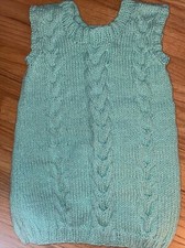 BOY/GIRL SZ 10 HANDMADE HANDKNIT SWEATER VEST WITH CABLE KNIT ESTATE FIND 