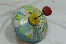 Chein 1960's Playthings Spinning Top Tin Litho Art Nursery Rhyme Works