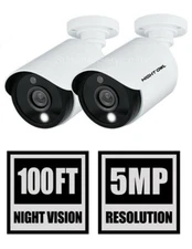 Night Owl C50XL Add-On 5MP Spotlight BNC Wired Security Camera 2-Pack No Cable