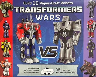 Hasbro Transformers Wars Optimus Prime vs Megaton Build Paper Craft Kit Robots 