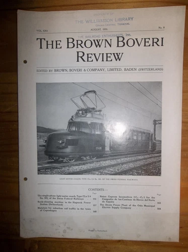 1935 The Brown Boveri Review - Williamson Library Grand Central Terminal
