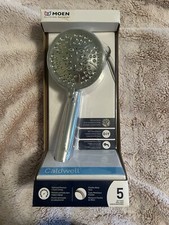 Moen Caldwell 4.25-Inch 5-Function Chrome Handheld Shower with Bracket and Hose