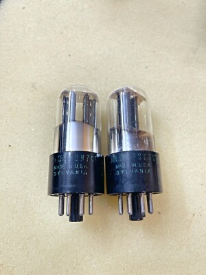 SYLVANIA　6SN7GT　１ペア　互換球：6SN7A/6SN7L/6SN7GTA/6SN7GTB等 Sylvania 6SN7 6SN7W 6sn7gt 5692 Bad Boys 3 Hole Black Plate Nos