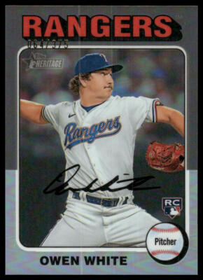 2024 Topps Heritage #168 Owen White Chrome Silver Refractor #/375